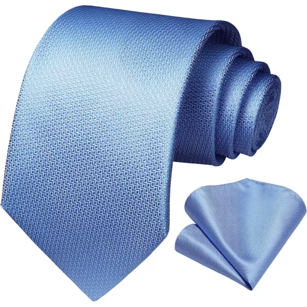 HISDERN Plaid Checkered Tie Handkerchief Woven Classic Formal Men's Necktie &amp; Pocket Square Set