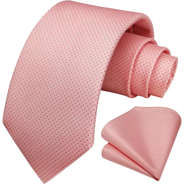 HISDERN Polka Dot Ties for Men Handkerchief Woven Classic Silk Mens Ties and Pocket Square Set Wedding Business