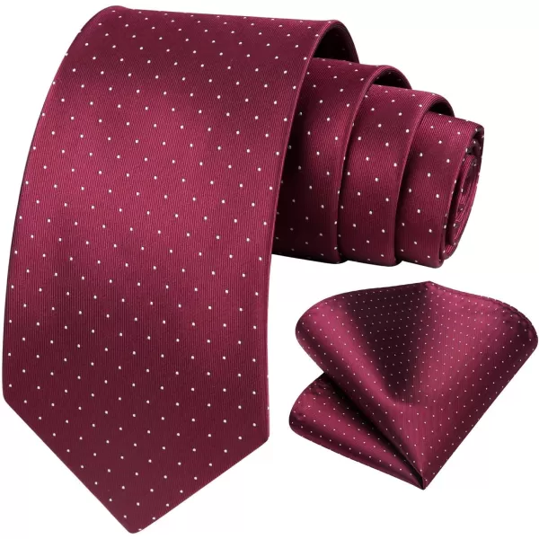 HISDERN Polka Dot Ties for Men Handkerchief Woven Classic Silk Mens Ties and Pocket Square Set Wedding Business