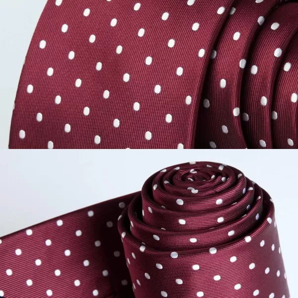 HISDERN Polka Dot Ties for Men Handkerchief Woven Classic Silk Mens Ties and Pocket Square Set Wedding Business