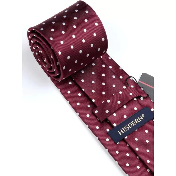 HISDERN Polka Dot Ties for Men Handkerchief Woven Classic Silk Mens Ties and Pocket Square Set Wedding Business