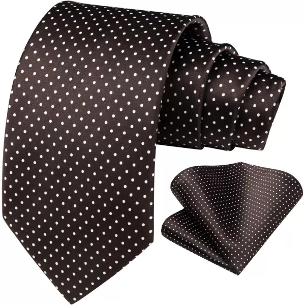 HISDERN Polka Dot Ties for Men Handkerchief Woven Classic Silk Mens Ties and Pocket Square Set Wedding Business