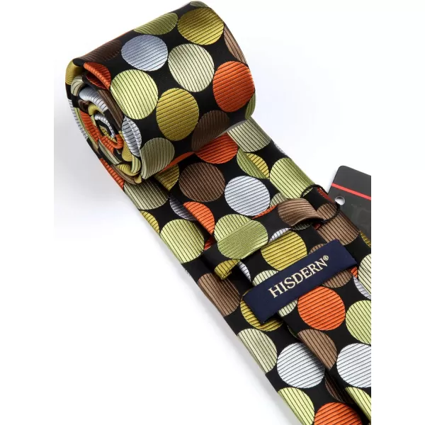 HISDERN Polka Dot Ties for Men Handkerchief Woven Classic Silk Mens Ties and Pocket Square Set Wedding Business