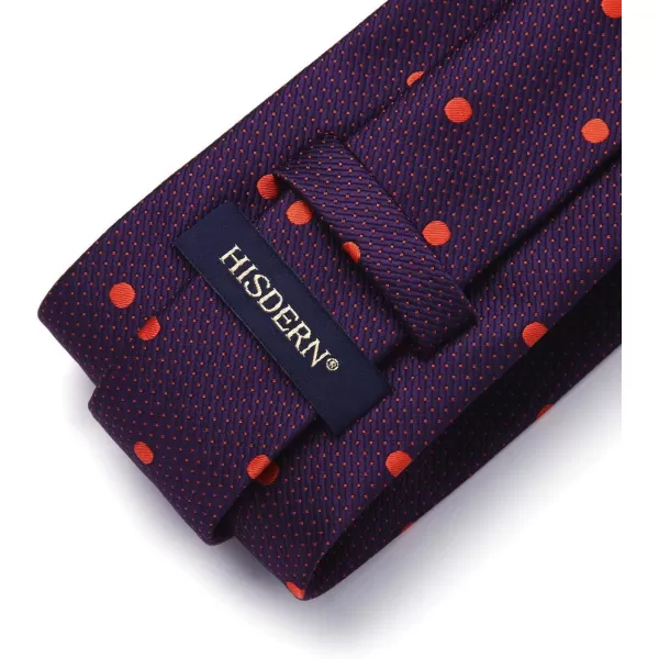 HISDERN Polka Dot Ties for Men Handkerchief Woven Classic Silk Mens Ties and Pocket Square Set Wedding Business