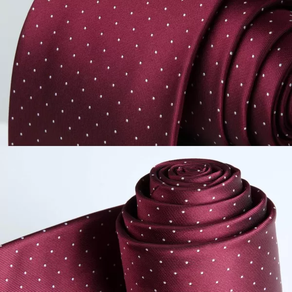 HISDERN Polka Dot Ties for Men Handkerchief Woven Classic Silk Mens Ties and Pocket Square Set Wedding Business
