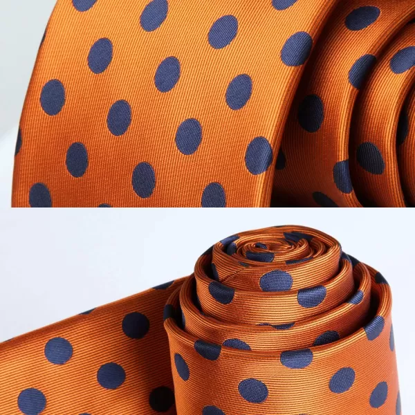 HISDERN Polka Dot Ties for Men Handkerchief Woven Classic Silk Mens Ties and Pocket Square Set Wedding Business