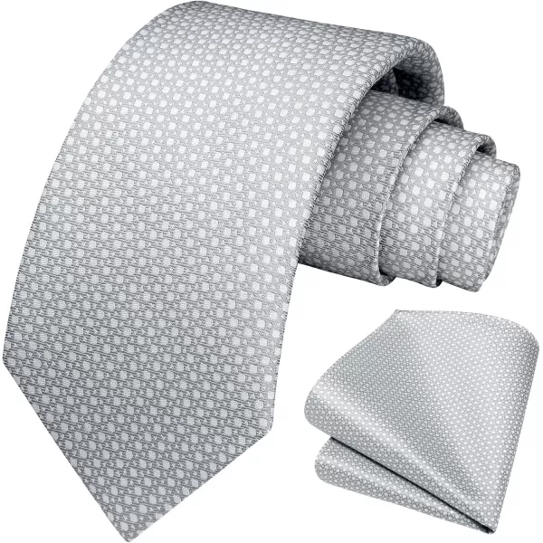 HISDERN Polka Dot Ties for Men Handkerchief Woven Classic Silk Mens Ties and Pocket Square Set Wedding Business