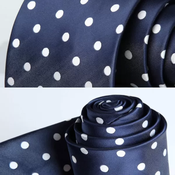 HISDERN Polka Dot Ties for Men Handkerchief Woven Classic Silk Mens Ties and Pocket Square Set Wedding Business