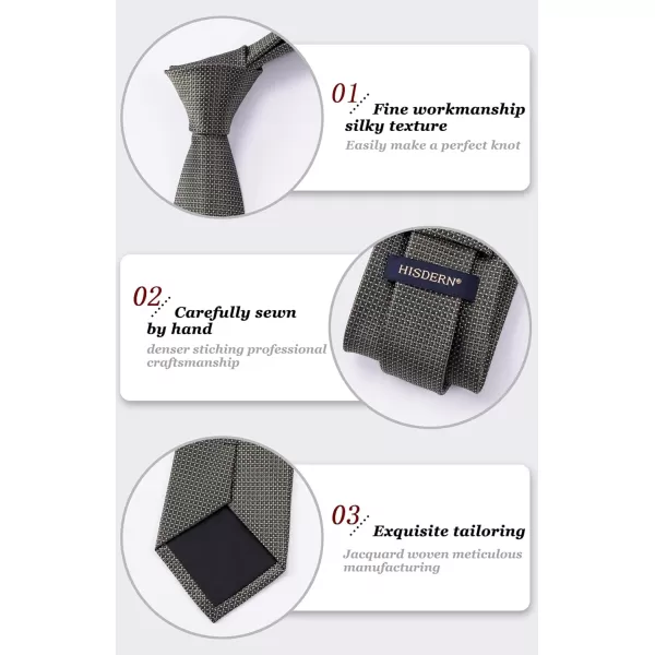 HISDERN Polka Dot Ties for Men Handkerchief Woven Classic Silk Mens Ties and Pocket Square Set Wedding Business