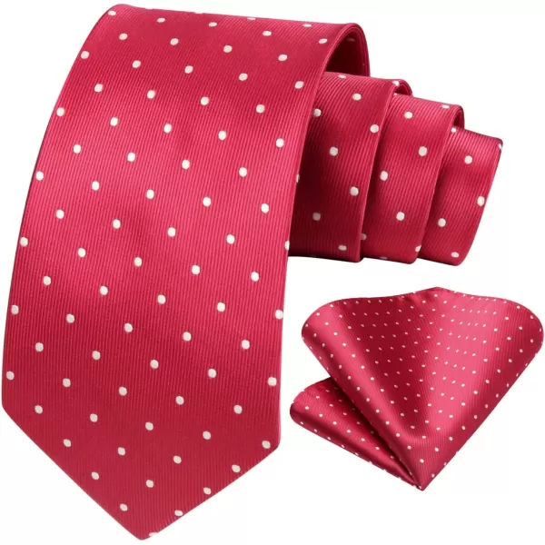 HISDERN Polka Dot Ties for Men Handkerchief Woven Classic Silk Mens Ties and Pocket Square Set Wedding Business