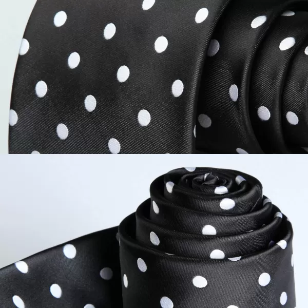 HISDERN Polka Dot Ties for Men Handkerchief Woven Classic Silk Mens Ties and Pocket Square Set Wedding Business