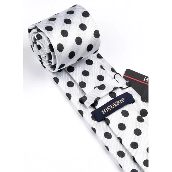 HISDERN Polka Dot Ties for Men Handkerchief Woven Classic Silk Mens Ties and Pocket Square Set Wedding Business