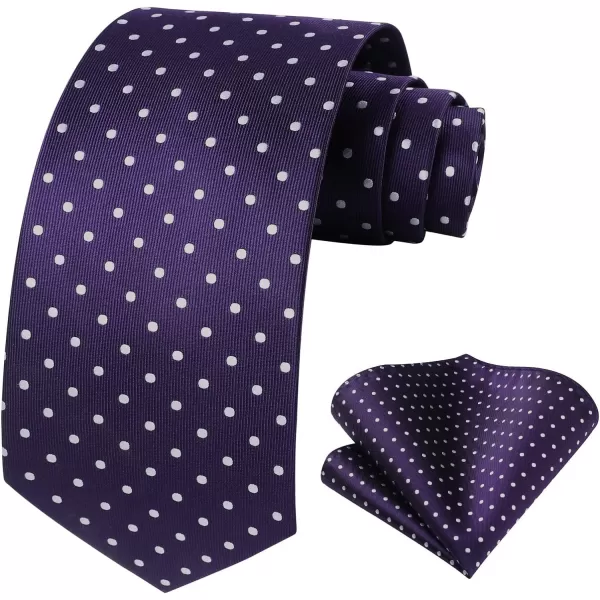 HISDERN Polka Dot Ties for Men Handkerchief Woven Classic Silk Mens Ties and Pocket Square Set Wedding Business