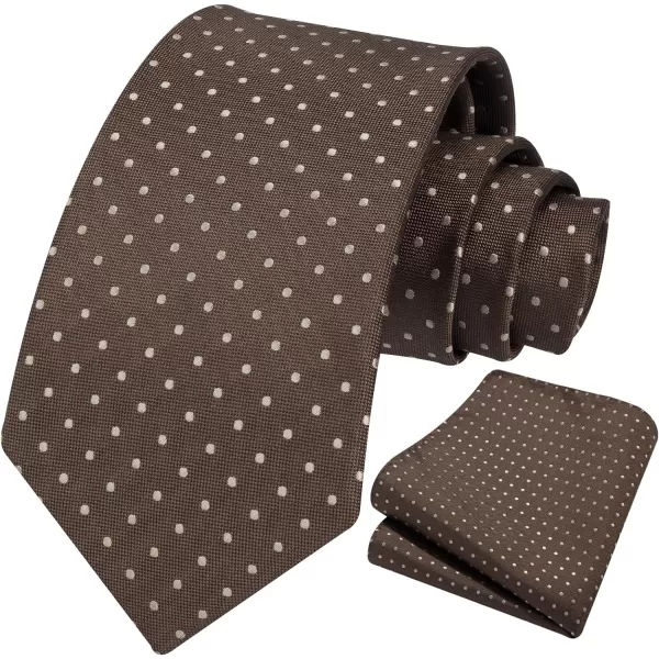 HISDERN Polka Dot Ties for Men Handkerchief Woven Classic Silk Mens Ties and Pocket Square Set Wedding Business