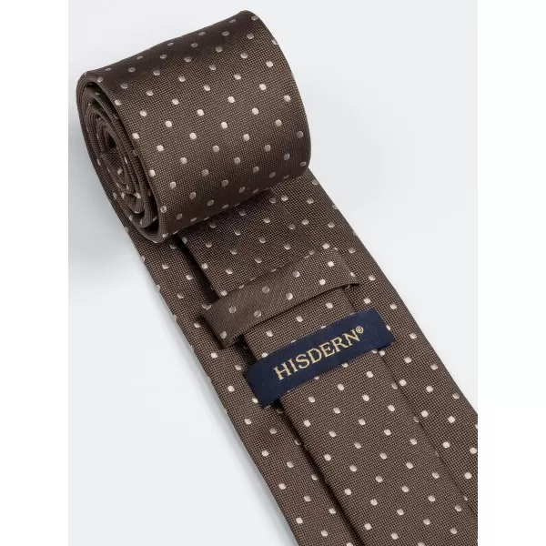 HISDERN Polka Dot Ties for Men Handkerchief Woven Classic Silk Mens Ties and Pocket Square Set Wedding Business