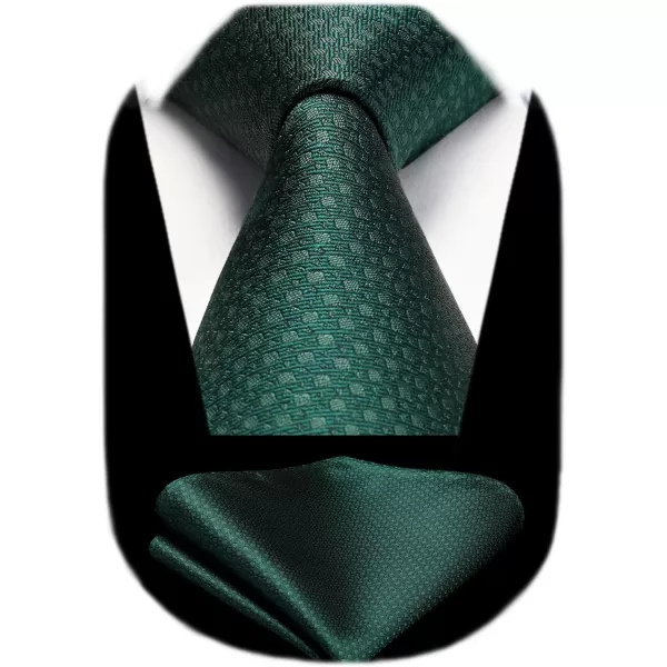 HISDERN Polka Dot Ties for Men Handkerchief Woven Classic Silk Mens Ties and Pocket Square Set Wedding Business