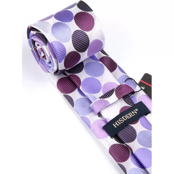 HISDERN Polka Dot Ties for Men Handkerchief Woven Classic Silk Mens Ties and Pocket Square Set Wedding Business