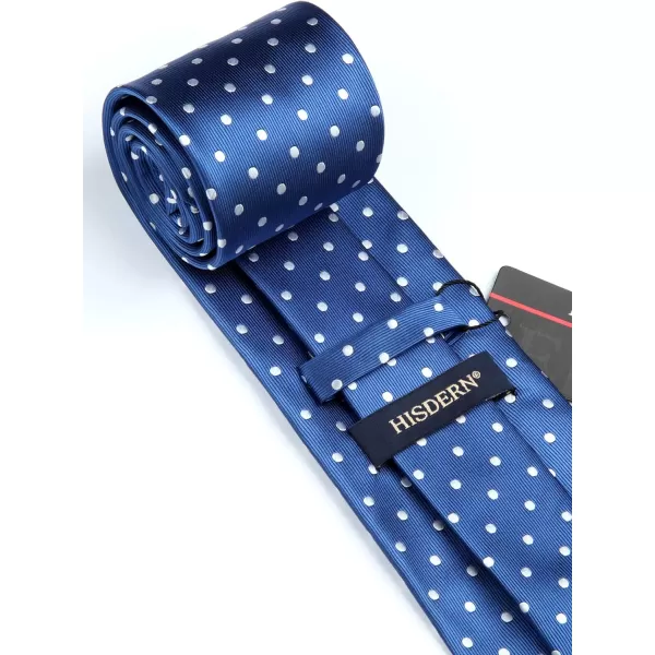HISDERN Polka Dot Ties for Men Handkerchief Woven Classic Silk Mens Ties and Pocket Square Set Wedding Business