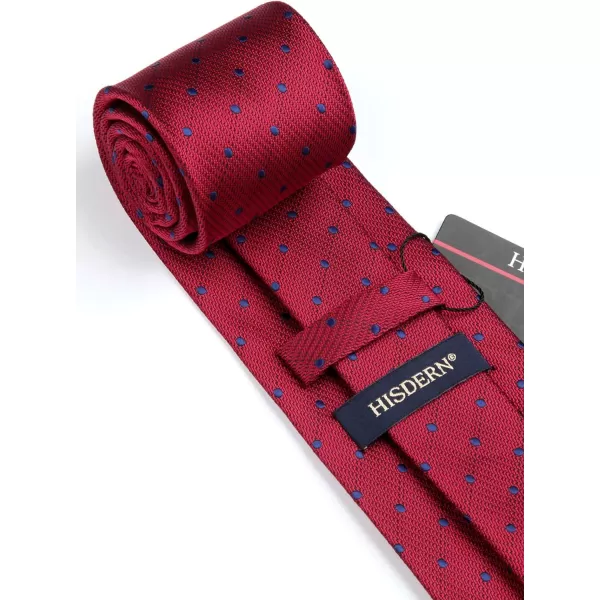 HISDERN Polka Dot Ties for Men Handkerchief Woven Classic Silk Mens Ties and Pocket Square Set Wedding Business