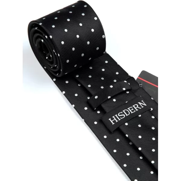HISDERN Polka Dot Ties for Men Handkerchief Woven Classic Silk Mens Ties and Pocket Square Set Wedding Business