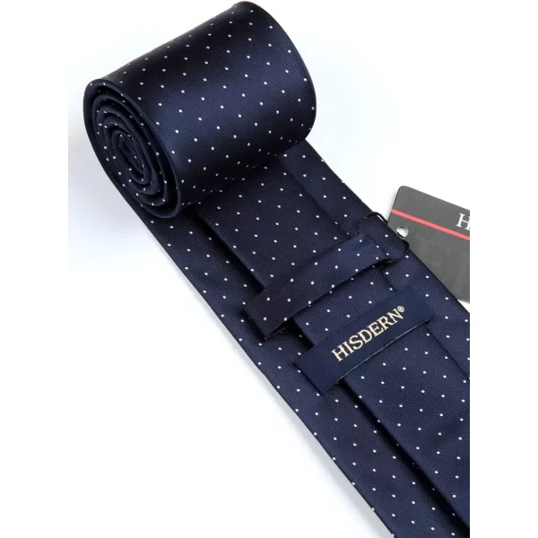 HISDERN Polka Dot Ties for Men Handkerchief Woven Classic Silk Mens Ties and Pocket Square Set Wedding Business