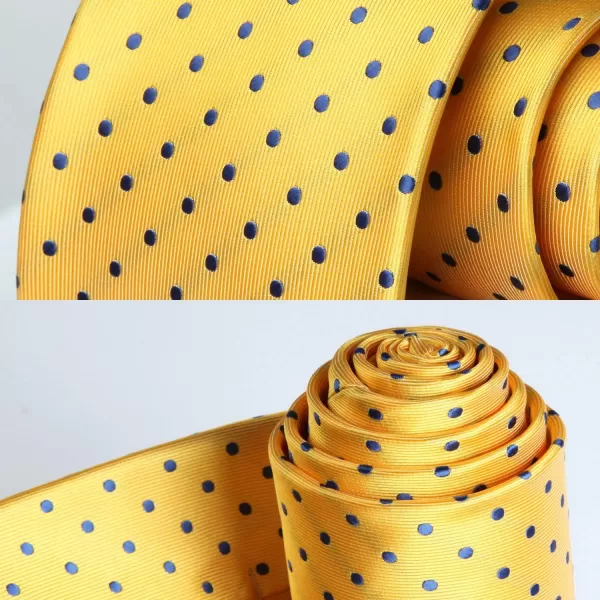 HISDERN Polka Dot Ties for Men Handkerchief Woven Classic Silk Mens Ties and Pocket Square Set Wedding Business