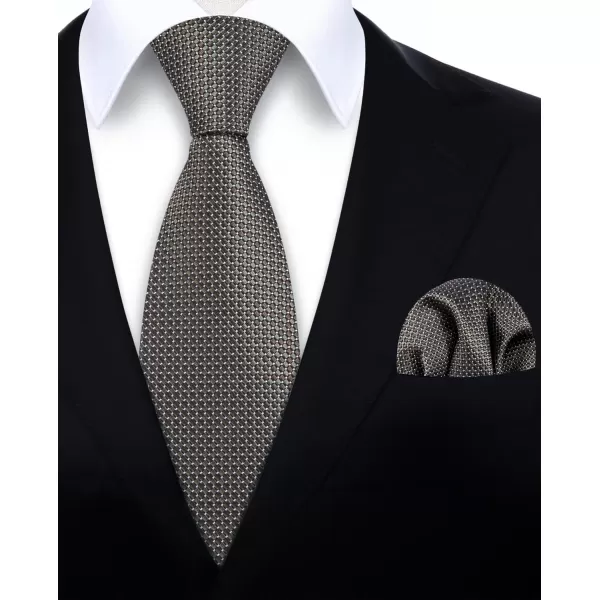 HISDERN Polka Dot Ties for Men Handkerchief Woven Classic Silk Mens Ties and Pocket Square Set Wedding Business