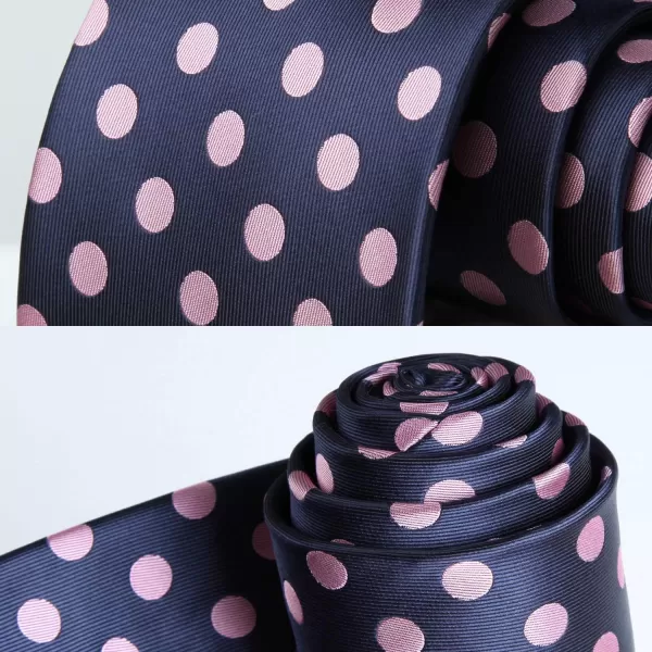 HISDERN Polka Dot Ties for Men Handkerchief Woven Classic Silk Mens Ties and Pocket Square Set Wedding Business