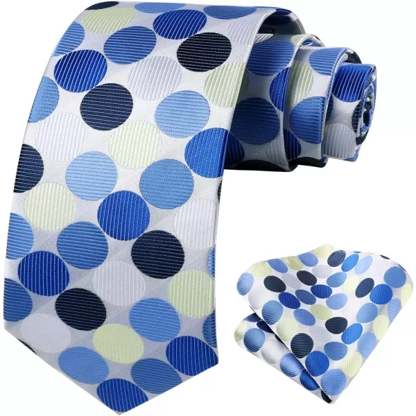 HISDERN Polka Dot Ties for Men Handkerchief Woven Classic Silk Mens Ties and Pocket Square Set Wedding Business