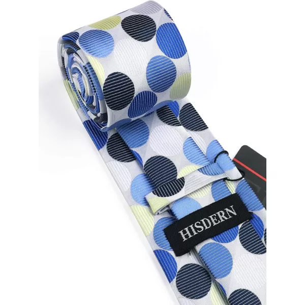HISDERN Polka Dot Ties for Men Handkerchief Woven Classic Silk Mens Ties and Pocket Square Set Wedding Business