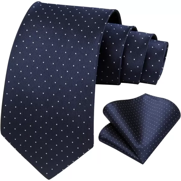 HISDERN Polka Dot Ties for Men Handkerchief Woven Classic Silk Mens Ties and Pocket Square Set Wedding Business