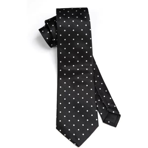 HISDERN Polka Dot Ties for Men Handkerchief Woven Classic Silk Mens Ties and Pocket Square Set Wedding Business