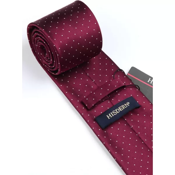 HISDERN Polka Dot Ties for Men Handkerchief Woven Classic Silk Mens Ties and Pocket Square Set Wedding Business