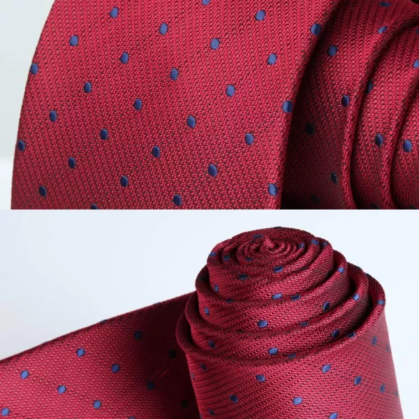 HISDERN Polka Dot Ties for Men Handkerchief Woven Classic Silk Mens Ties and Pocket Square Set Wedding Business