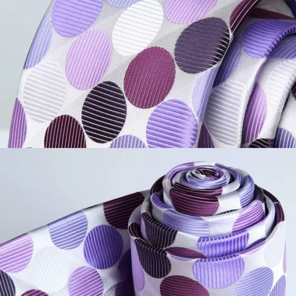 HISDERN Polka Dot Ties for Men Handkerchief Woven Classic Silk Mens Ties and Pocket Square Set Wedding Business