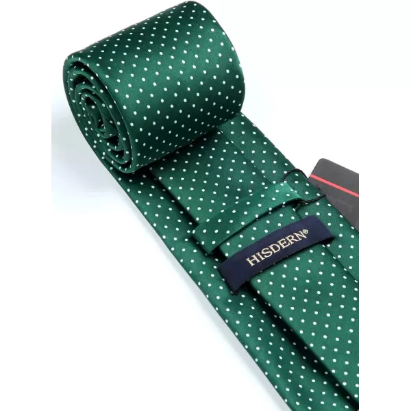 HISDERN Polka Dot Ties for Men Handkerchief Woven Classic Silk Mens Ties and Pocket Square Set Wedding Business