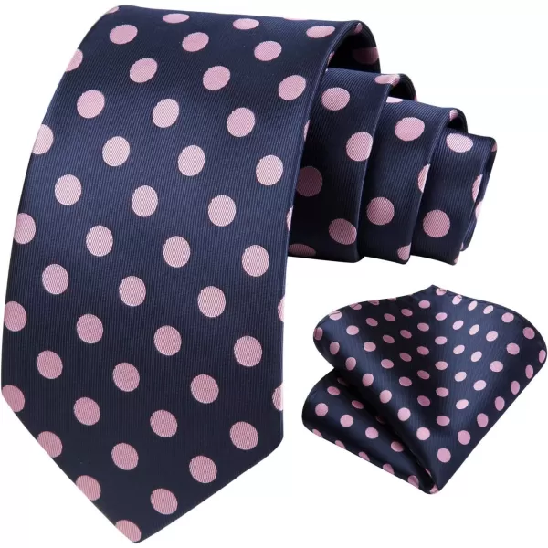 HISDERN Polka Dot Ties for Men Handkerchief Woven Classic Silk Mens Ties and Pocket Square Set Wedding Business