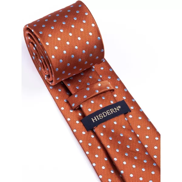 HISDERN Polka Dot Ties for Men Handkerchief Woven Classic Silk Mens Ties and Pocket Square Set Wedding Business