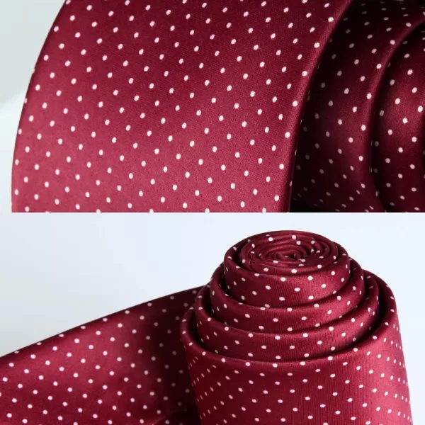 HISDERN Polka Dot Ties for Men Handkerchief Woven Classic Silk Mens Ties and Pocket Square Set Wedding Business