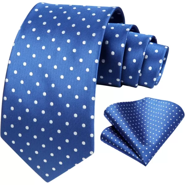 HISDERN Polka Dot Ties for Men Handkerchief Woven Classic Silk Mens Ties and Pocket Square Set Wedding Business
