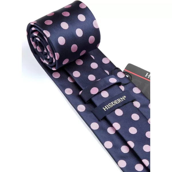HISDERN Polka Dot Ties for Men Handkerchief Woven Classic Silk Mens Ties and Pocket Square Set Wedding Business
