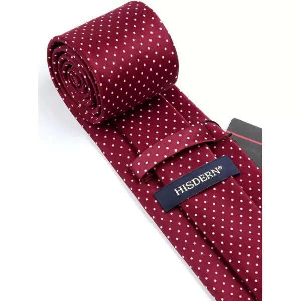HISDERN Polka Dot Ties for Men Handkerchief Woven Classic Silk Mens Ties and Pocket Square Set Wedding Business