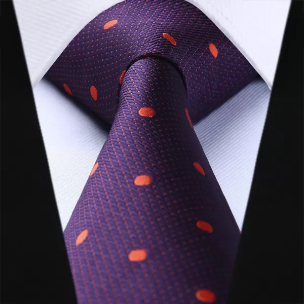 HISDERN Polka Dot Ties for Men Handkerchief Woven Classic Silk Mens Ties and Pocket Square Set Wedding Business