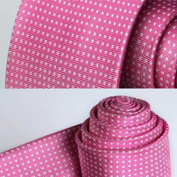 HISDERN Polka Dot Ties for Men Handkerchief Woven Classic Silk Mens Ties and Pocket Square Set Wedding Business
