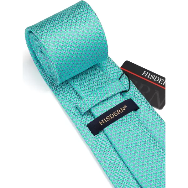 HISDERN Polka Dot Ties for Men Handkerchief Woven Classic Silk Mens Ties and Pocket Square Set Wedding Business