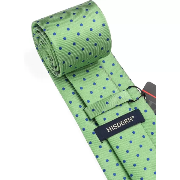 HISDERN Polka Dot Ties for Men Handkerchief Woven Classic Silk Mens Ties and Pocket Square Set Wedding Business