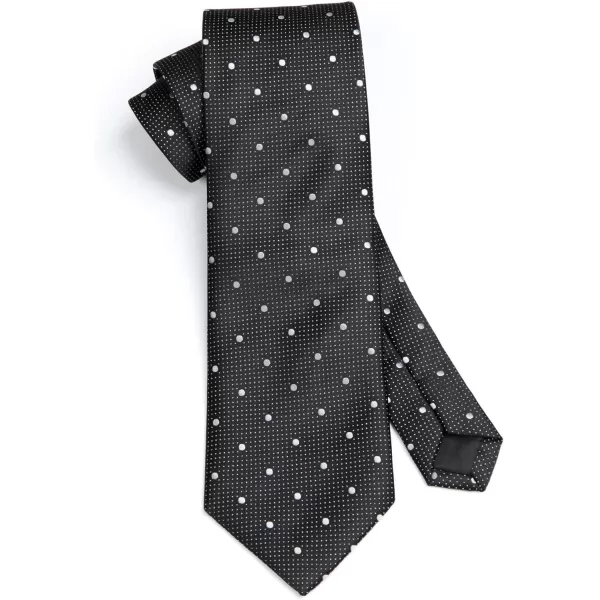 HISDERN Polka Dot Ties for Men Handkerchief Woven Classic Silk Mens Ties and Pocket Square Set Wedding Business