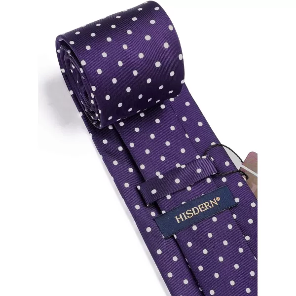 HISDERN Polka Dot Ties for Men Handkerchief Woven Classic Silk Mens Ties and Pocket Square Set Wedding Business