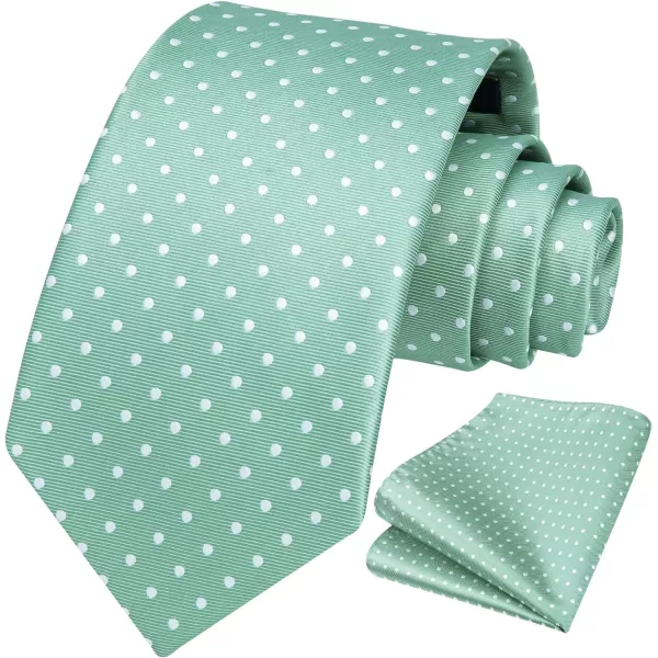 HISDERN Polka Dot Ties for Men Handkerchief Woven Classic Silk Mens Ties and Pocket Square Set Wedding Business