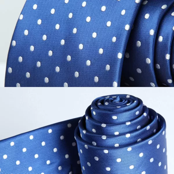 HISDERN Polka Dot Ties for Men Handkerchief Woven Classic Silk Mens Ties and Pocket Square Set Wedding Business